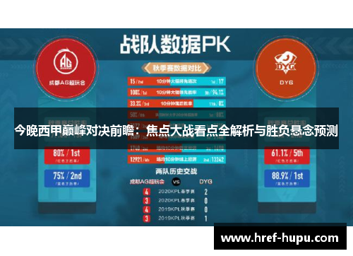 今晚西甲巅峰对决前瞻：焦点大战看点全解析与胜负悬念预测